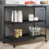 Kitchen Trolley Black 102x50x95 cm Engineered Wood Colour black 