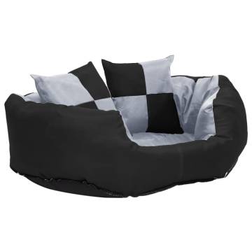 Reversible & Washable Dog Cushion - Grey & Black 65x50 cm