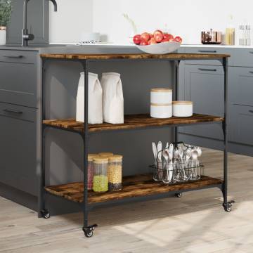 Kitchen Trolley Smoked Oak 102x50x95 cm - Stylish Storage Solution