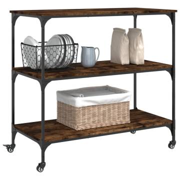 Kitchen Trolley Smoked Oak 102x50x95 cm - Stylish Storage Solution