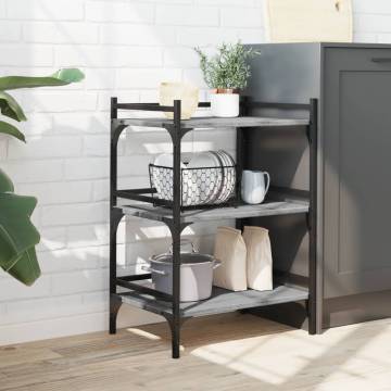 Kitchen Trolley Grey Sonoma 50x35x75.5 cm - Durable & Stylish