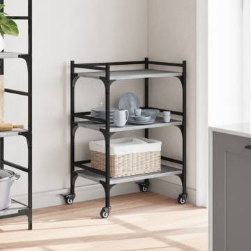 Kitchen Trolley Grey Sonoma 50x35x75.5 cm - Durable & Stylish