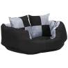 Reversible & Washable Dog Cushion - Grey & Black 65x50 cm