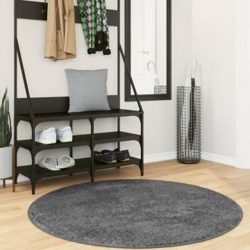 Rug OVIEDO Short Pile Anthracite Ø 120 cm - Stylish Comfort