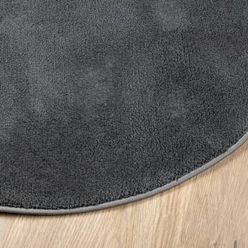 Rug OVIEDO Short Pile Anthracite Ø 120 cm - Stylish Comfort