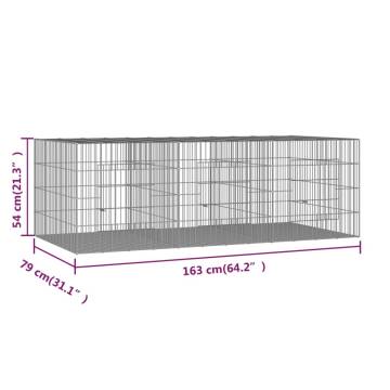 Durable 3-Panel Rabbit Cage - 163x79x54 cm | HipoMarket UK