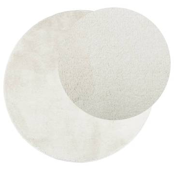 Rug OVIEDO Short Pile Cream Ø 120 cm - Soft & Durable