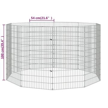 10-Panel Rabbit Cage - Spacious & Durable 54x100 cm