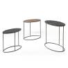 Rousseau 3-Piece Side Table Set - Black & Gold Design