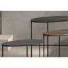 Rousseau 3-Piece Side Table Set - Black & Gold Design