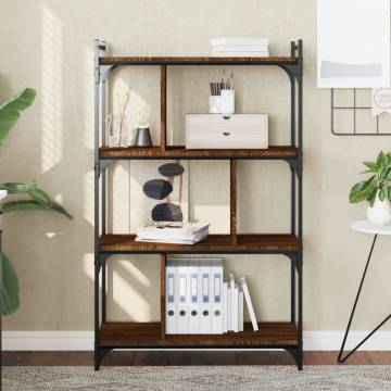 Bookcase 4-Tier Brown Oak - Stylish & Durable Storage Solution