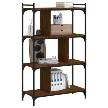 Bookcase 4-Tier Brown Oak - Stylish & Durable Storage Solution