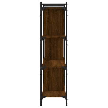 Bookcase 4-Tier Brown Oak - Stylish & Durable Storage Solution