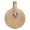 Livoo Pizza Cutting Set - 30 cm Wooden Board & Cutter