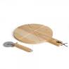 Livoo Pizza Cutting Set - 30 cm Wooden Board & Cutter