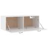 High Gloss White Wall Cabinet 100x36.5 cm - Stylish Storage