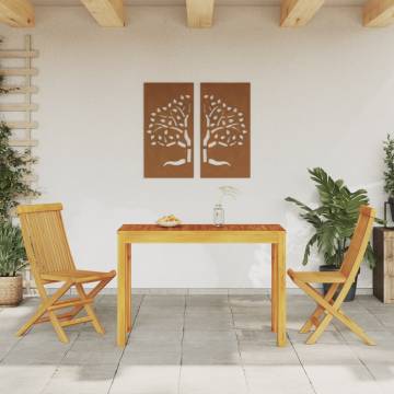 Garden Dining Table - Solid Acacia Wood - 110x55x75 cm