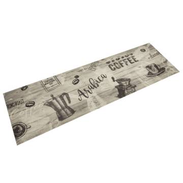 Kitchen Rug Washable Coffee Grey 45x150 cm Velvet | HiPoMarket