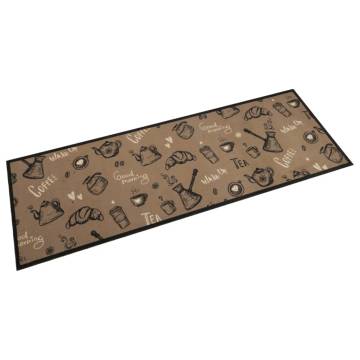 Kitchen Rug Washable Morning Brown 60x180 cm Velvet - HipoMarket