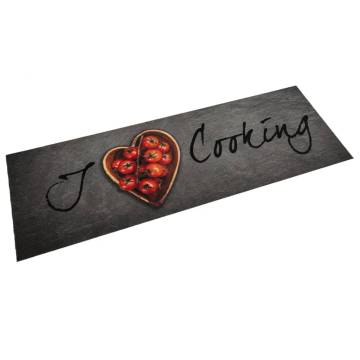 Soft Velvet Kitchen Rug - Washable Cooking Text 60x180 cm