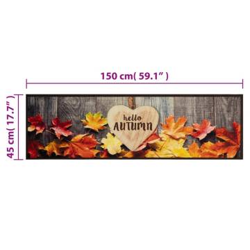 Washable Autumn Kitchen Rug 45x150 cm Plush Velvet | HipoMarket