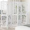 Room Divider 6 Panels White Solid Wood Paulownia Size 40 x 160 cm Number of 6 Number_of_Panels 