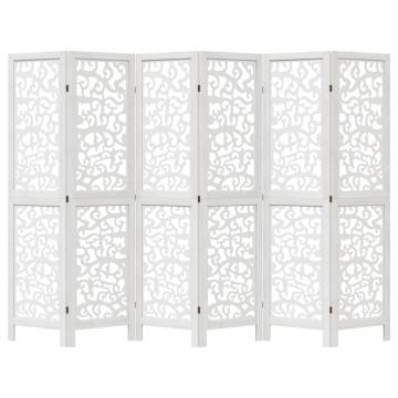 Elegant 6-Panel White Wood Room Divider | Hipomarket