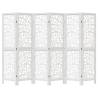 Elegant 6-Panel White Wood Room Divider | Hipomarket