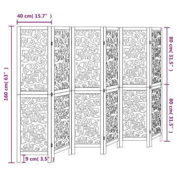 Elegant 6-Panel White Wood Room Divider | Hipomarket