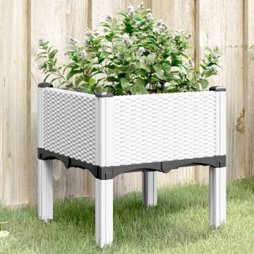 Elegant Garden Planter with Legs - White 40x40x42 cm