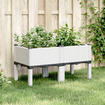 Garden Planter with Legs - Stylish White 80x40x42 cm | HipoMarket