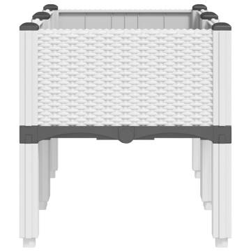 Garden Planter with Legs - Stylish White 80x40x42 cm | HipoMarket