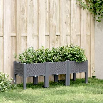 Garden Planter with Legs Grey - Stylish & Durable 120x40x42 cm