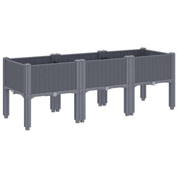 Garden Planter with Legs Grey - Stylish & Durable 120x40x42 cm