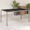 Garden Table with Glass Top Light Grey 150x90x75 cm Poly Rattan Colour light grey Quantity in Package 1 