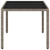 Light Grey Garden Table with Glass Top - 150x90 cm