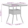 Garden Table Beige 80x80 cm - Durable Poly Rattan & Acacia Wood