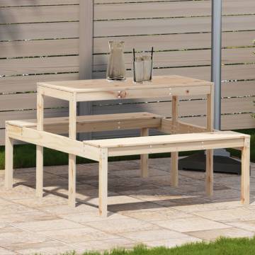 Outdoor Picnic Table - Solid Pine Wood, 110x134x75 cm