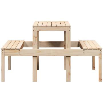 Outdoor Picnic Table - Solid Pine Wood, 110x134x75 cm