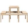 Outdoor Picnic Table - Solid Pine Wood, 110x134x75 cm