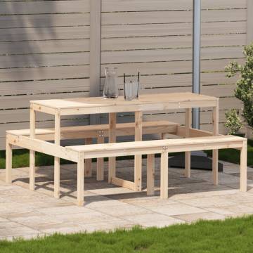 Solid Wood Pine Picnic Table 160x134x75 cm | Hipo Market