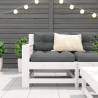 Garden Armrest Sofa - White Solid Pine | Hipomarket UK