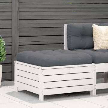 Garden Footstool White | Solid Pine | 62x63.5 cm | Hipomarket