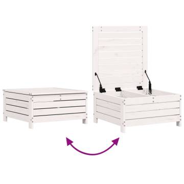 Garden Footstool White | Solid Pine | 62x63.5 cm | Hipomarket