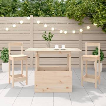 Solid Wood Pine Garden Table - 100x50x75 cm | HipoMarket