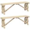 Garden Benches 2 pcs Solid Wood Fir - Durable & Stylish