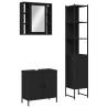 3 Piece Bathroom Cabinet Set in Black - Stylish & Practical