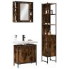 3 Piece Bathroom Cabinet Set Smoked Oak Engineered Wood Colour smoked oak Number of 1 Number of Pieces 