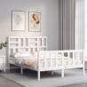 Bed Frame with Headboard White 120x200 cm Solid Wood Colour white Size 120 x 200 cm 