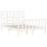 White Bed Frame with Headboard 120x200 cm - Solid Wood